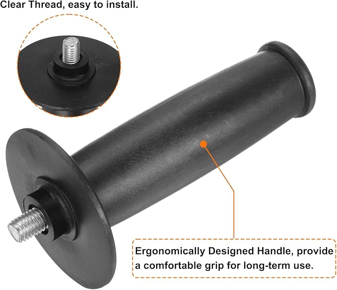 HARFINGTON 4pcs Angle Grinder Side Handle 10mm Thread 141mm Length Plastic Angle Grinder Handle Replacement Auxiliary Sander Handle Tool