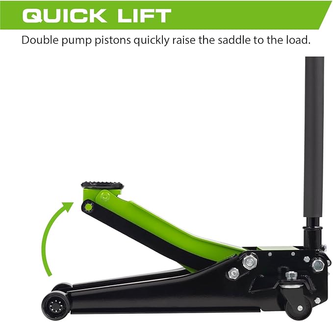 ARCAN Tools 3 Ton (6,000 lbs.) Steel Floor Jack Quick Rise Dual Piston Pump Low Profile, Car Jack, Truck Jack, Service Jack, Farm Jack (A20002_A20003)