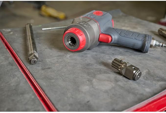 Ingersoll Rand 2236QPTIMAX DXS2 1/2" Air Impact Wrench, Quiet, 1500 ft-lb Torque, Titanium Hammercase, Pin Retainer, Pistol, Interchangeable Anvil, Multi-functional Tool