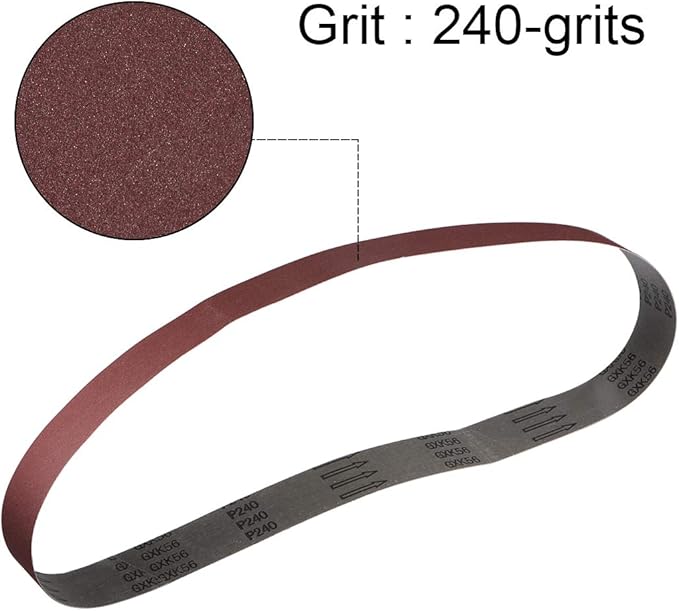 uxcell 2 x 48 Inch Sanding Belt 240 Grit Sand Belts for Belt Sander 5pcs