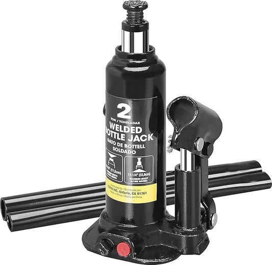 BIG RED 2 Ton (4,000 LBs) Torin Welded Hydraulic Car Bottle Jack for Auto Repair and House Lift, Black, AT90203BR