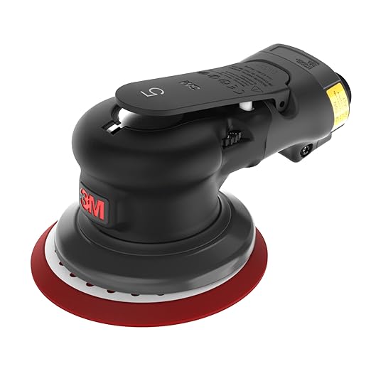 3M Pneumatic Random Orbital Sander, 88952, 6 in, Non-Vacuum, 3/8 in Orbit, Lightweight and Comfortable, 12000 RPM, .28 HP (209W) Motor, Variable Speed