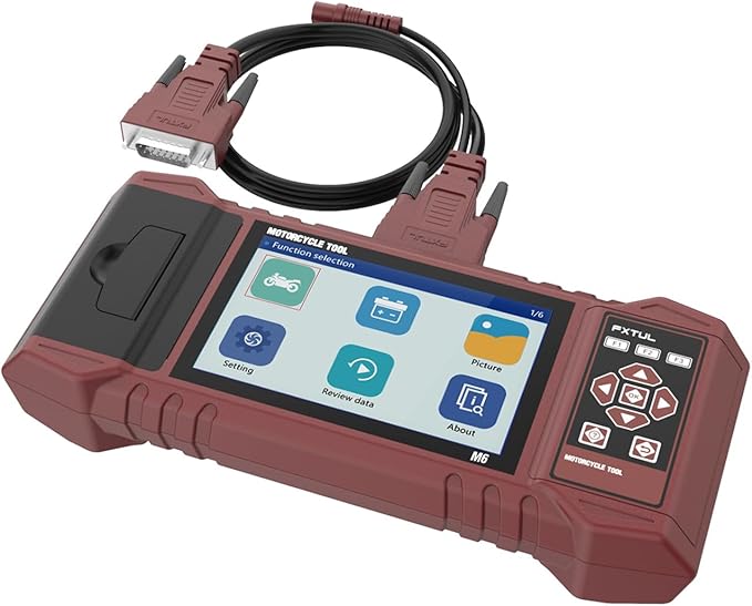 Motorcycle Diagnostic Scan Tool, Full System Scanner OBD2 Diagnostic Tool Fault Code Reader with 104 Service Functions & Quick Test Compatible for BMW, Honda, Yamaha, Kawasaki, Suzuki, ect