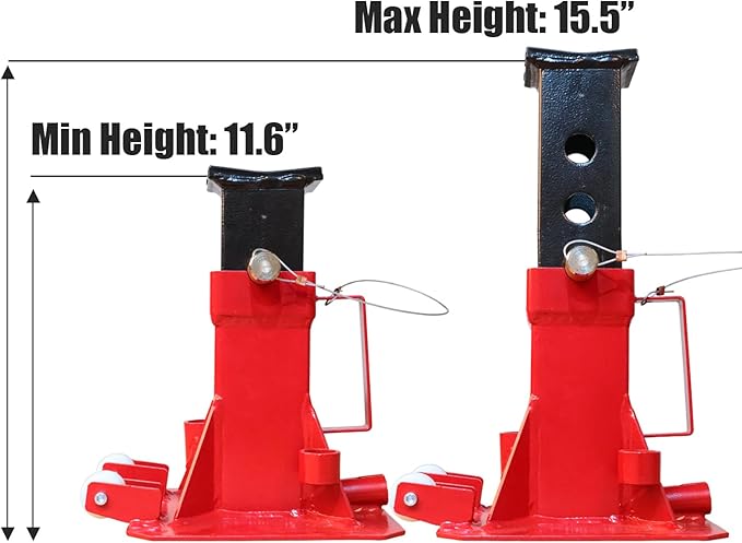 BIG RED ATZ70006P Torin Heavy Duty Jack Stands: Pin Style Jack Stand with 2 Casters and Handle, Easily Portable Car Stand for Car SUV, Truck and Pick Up, 7 Ton (14,000 lb) Capacity, Red