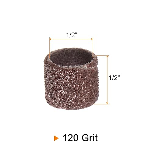 HARFINGTON 50pcs Sanding Drums 1/2 Inch Mini Sanding Sleeves 120 Grit Sanding Bands for Drum Sander Rotary Tools