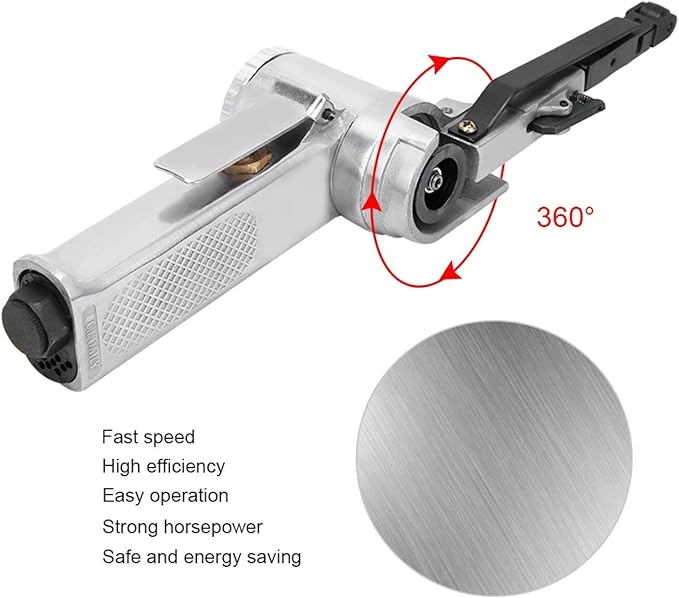 Eboxer Air Belt Sander, 10mm Pneumatic Belt Sander 3/8" x 13" with 3pcs Belts, File Sander for Cutting and Grinding, Air Grinding Polishing Tool for Wood Glass Metal