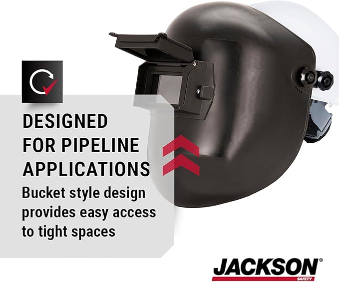 Jackson Safety PL 280 Pipeline Welding Hood - Flip Front Welding Helmet - Shade 10, ANSI Z87.1 (Multiple Headgear Styles and Colors)