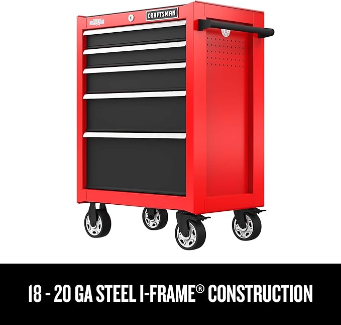 CRAFTSMAN Rolling Tool Chest, 26-inch, 5-Drawer, Workshop Tool Storage with Wheels (CMST32752RB)