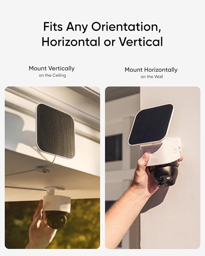 eufy Security SoloCam S340, Solar Security Cameras Wireless Outdoor, Cameras for Home Security, 360° Pan & Tilt Surveillance, No Blind Spots, 2.4 GHz Wi-Fi, No Monthly Fee, HomeBase S380 Compatible