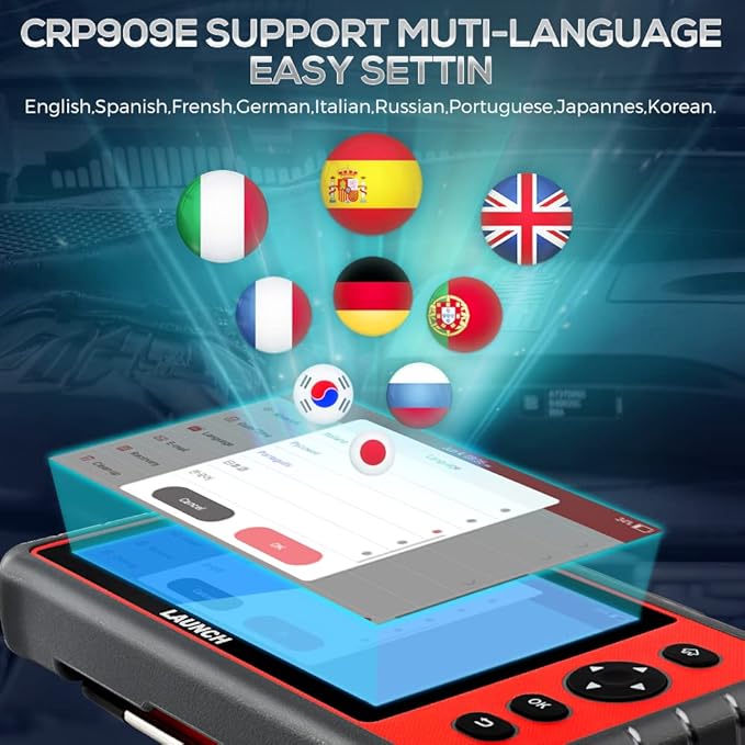 LAUNCH CRP909E Elite Full System OBD2 Scanner,2025 OE-Level Car Diagnostic Scan Tool,28+ Reset Service,TPMS,SAS,DPF,ABS Bleeding,2 Years Free Update