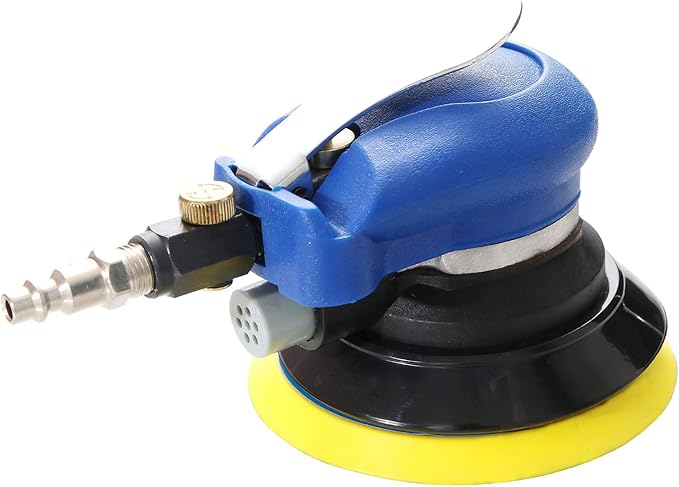 Professional Air Random Orbital Sander, Heavy Duty Dual Action Pneumatic Palm Sander (5 inch, Blue)
