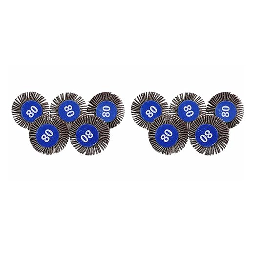 dophee Flap Wheel Sander Set, 1/8" Round Shank, 80 Grit Abrasive Sanding Wheels, Flap Grinding Wheel Sander Replacement for Dremel Drill Rotary Tools, Remove Rust, Weld Burr Polishing Flat(10-Pack)