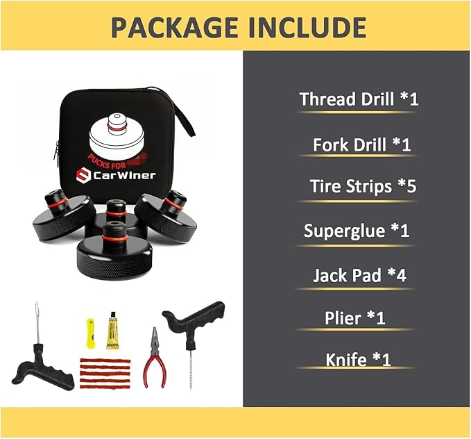 Carwiner Jack Pad Compatible with Tesla Model 3/S/X/Y, Lifting Pucks with a Storage Case Accessories (4 Packs)