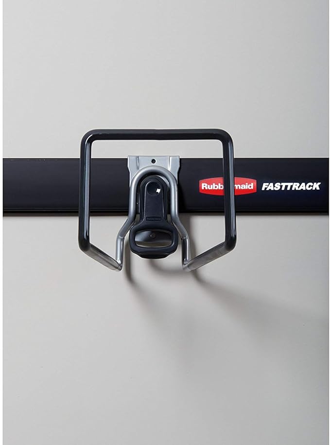 Rubbermaid Garage FastTrack Hose Hook, Satin Nickel, Wall Mounted Storage System, Holds up to 50 pounds, for Home/Garage