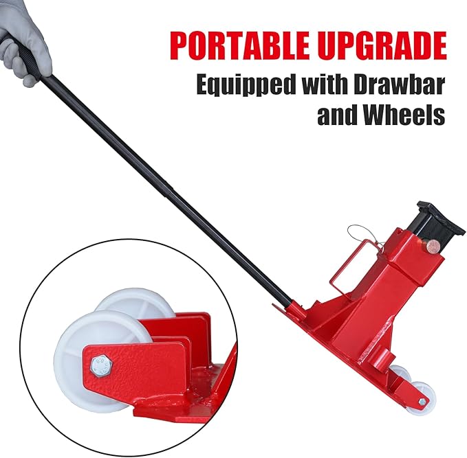 BIG RED ATZ220006P Torin Heavy Duty Jack Stands: Pin Style Jack Stand with 2 Casters and Handle, Easily Portable Car Stand for Car SUV, Truck and Pick Up, 22 Ton (44,000 lb) Capacity, Red
