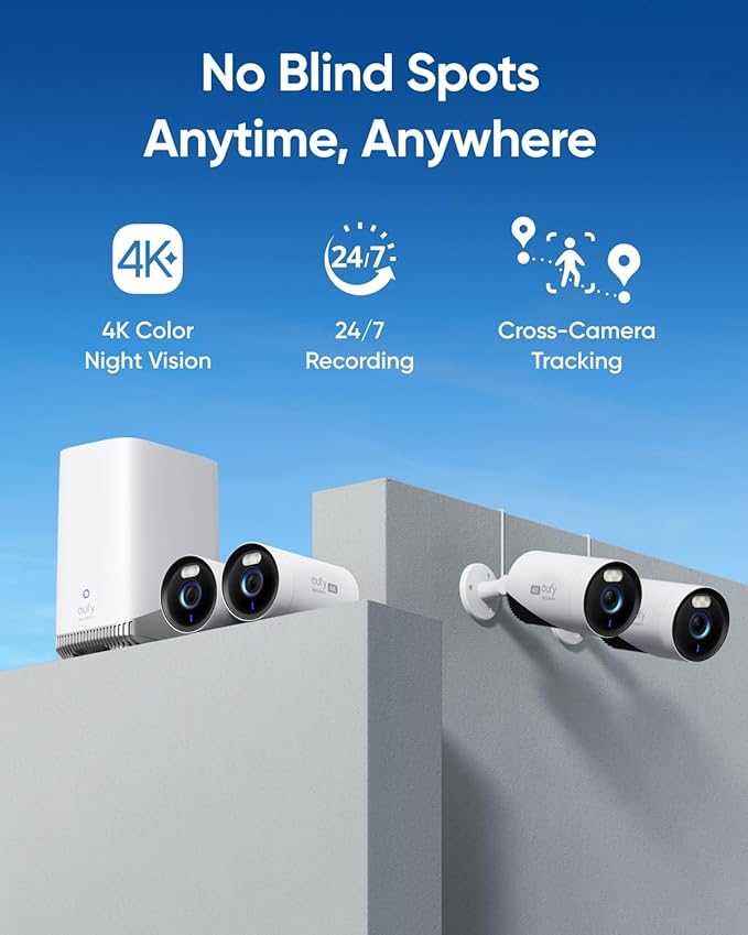 eufy Security eufyCam E330 (Professional) Add-On Camera, Outdoor Security Camera, 4K Resolution, 24/7 Recording, Plug-in, Enhanced Wi-Fi, Face Recognition AI, No Monthly Fee, Requires HomeBase 3