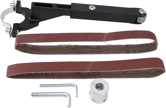 Air Belt Sander Adapter for Model 100 Angle Grinder, Sand Belt Pneumatic Tool Pneumatic Sander Air Inlet Mini Air Belt Grinder Air Tool for Deburring, Sanding and Finishing