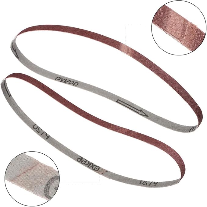 10 Pack 3/8 x 21 inch Sanding Belts 120 Grit Sanding Paper, Aluminum Oxide Abrasive Sander Belts for Metal Grinding Woodworking