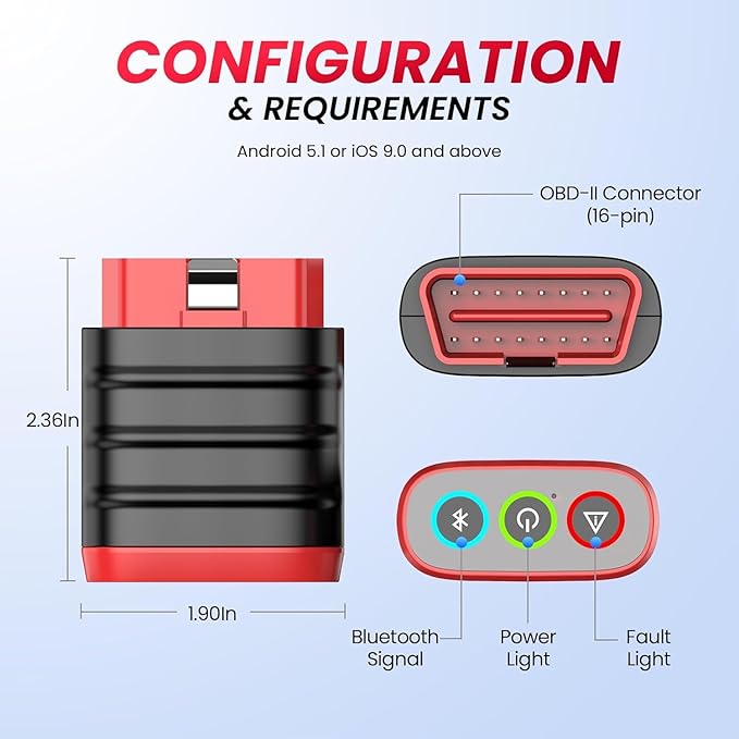 THINKCAR Thinkdiag Mini Bluetooth OBD2 Scanner, OEM Full System Diagnostic Scan Tool for iOS and Android, Check Engine Light Fault Car Code Reader