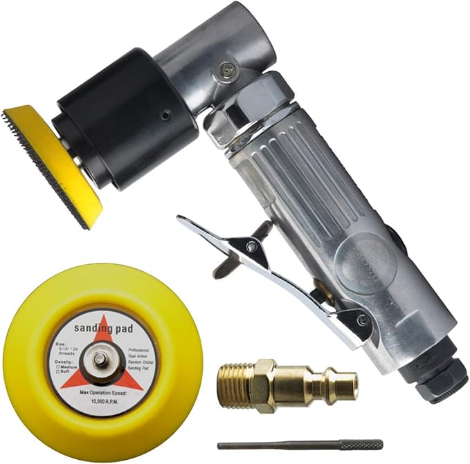 2" and 3" angle orbital sander, 3-inches random orbital air sander, pneumatic sander for auto sanding tools, dual-action polisher, angle head for tight work areas