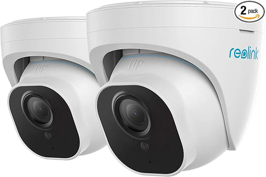 REOLINK 4K Outdoor Cameras for Home Security, IP PoE Dome Surveillance Camera with Human/Vehicle/Pet Detection, 25FPS Daytime, Work with Smart Home, Up to 256GB microSD Card, RLC-820A (Pack of 2)
