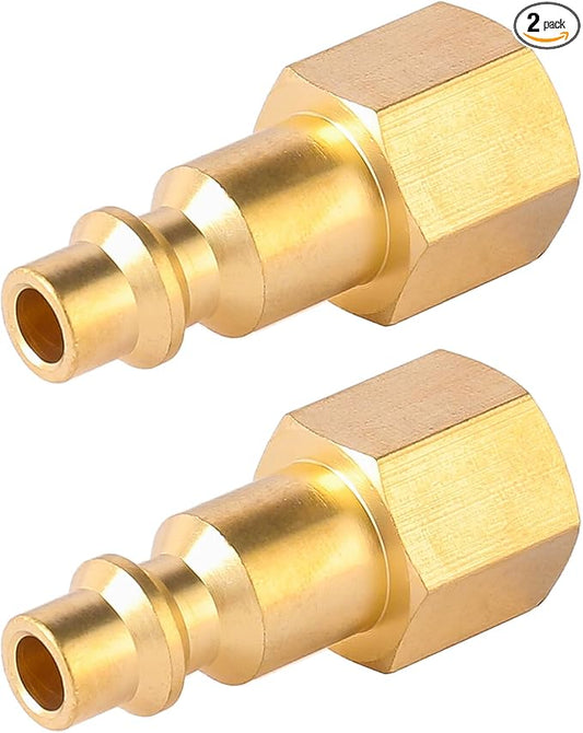 BILAL Brass 1/4 Inch NPT Brass Female Air Hose Quick Connect Adapter,Air Coupler and Plug Kit,Air Compressor Fittings 2pcs