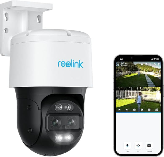 REOLINK PTZ Security Camera System 4K, IP PoE 360 Camera with Dual-Lens, Auto 6X Hybrid Zoomed Tracking, 355 Pan & 90 Tilt, Outdoor Surveillance, AI Detection, TrackMix PoE