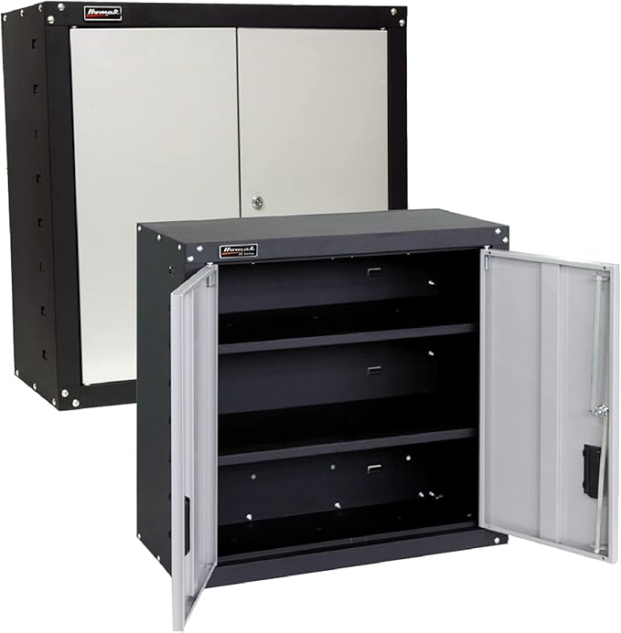 Homak 2 Door Wall Cabinet with 2 Shelves, Steel, GS00727021