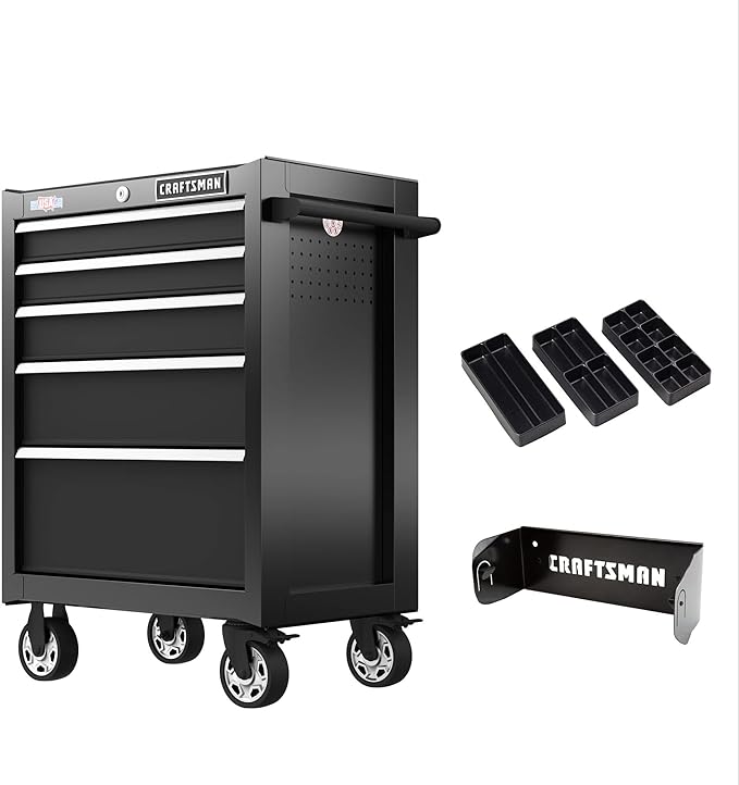 CRAFTSMAN S2000 26IN 5-DRAWER CABINET W/TRAY & HOLDER BK (CMST32752BK)