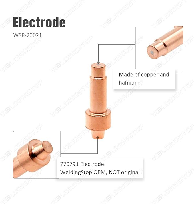 770791 Electrode & 770797 Tip/Nozzle 40A for Hobart Airforce 40i Plasma Cutter XT40R Torch Plasma Consumables(PKG-12)