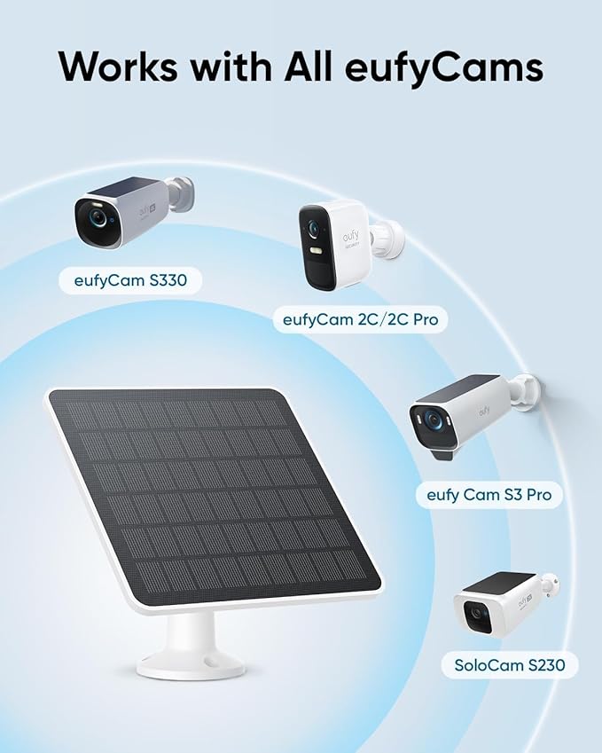 eufyCam 2C Pro add on Security Cameras Wireless Outdoor with Solar Panel 3W, Cameras for Home Security, Requires HomeBase 2, 2K Resolution, 180-Day Battery Life, IP67 Weatherproof and No Monthly Fee.