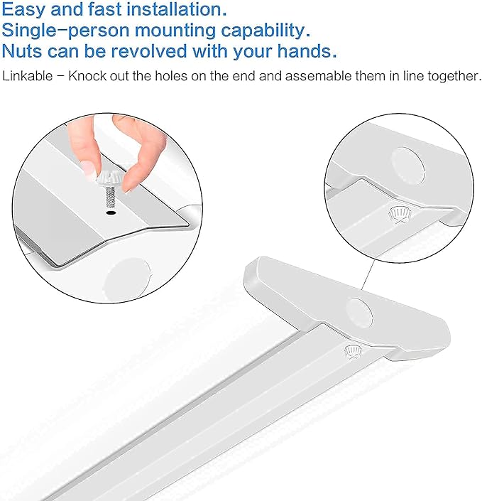 AntLux 110W 8FT LED Shop Lights Ultra Slim LED Wraparound, 12600LM, 4000K, 8 Foot Strip Light, Flush Mount Garage Office Warehouse Ceiling Lighting Fixture, 8 Foot Fluorescent Tube Replacement, 4 Pack