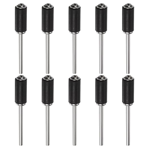 HARFINGTON 10pcs 1/4 Inch Sanding Drum Rubber Mandrels 2.35mm Shank Sanding Sleeve Holder for Drum Sander Rotary Grinder