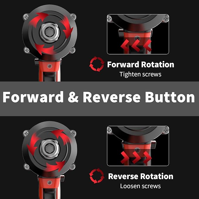 NAWIN Cordless Impact Wrench, 240Ft-lbs & 320Nm Power Impact Socket Set, 1/2 inch Impact Wrench, Multi-Speed Adjustment Impact Wrench, Led Light, 20V Impact Wrench with 2×4.0Ah Battery, Fast Charger