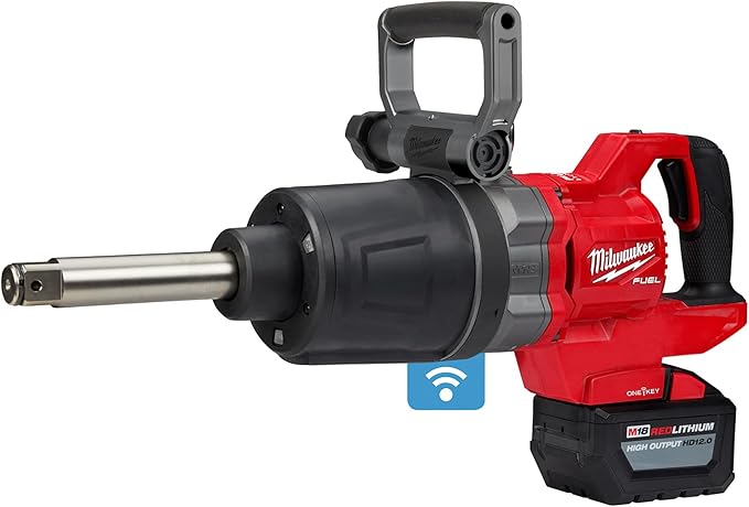 Milwaukee M18 FUEL 18V Lithium-Ion Brushless Cordless 1 in. Impact Wrench Extended Reach D-Handle Kit w/Two 12.0 Ah Batteries