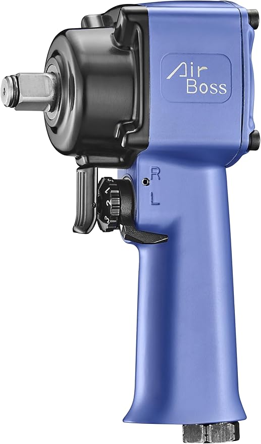AW-100T 1/2" Mini Air Impact Wrench – Compact Design, 598 ft-lb Max Torque, 700 ft-lb Breakaway Torque, Twin Hammer Mechanism for Industrial and Automotive Use