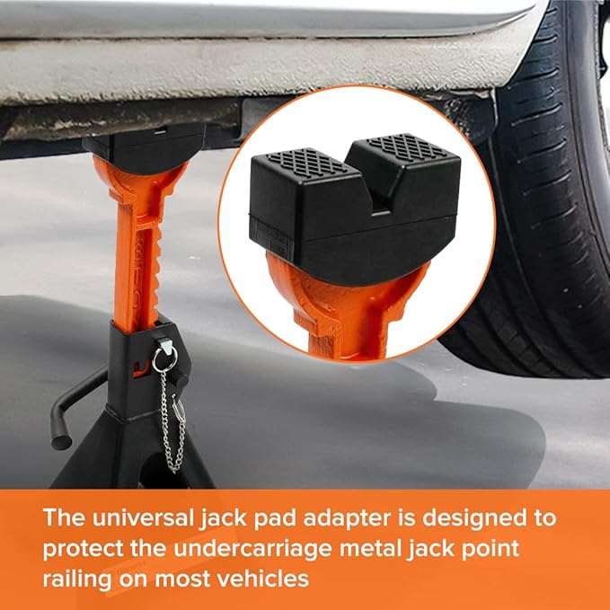 Donext Jack Pad Adapter for Jack Stands 3 Ton Rubber Frame Rail Protector Jack Pad Adapter 4 Pack