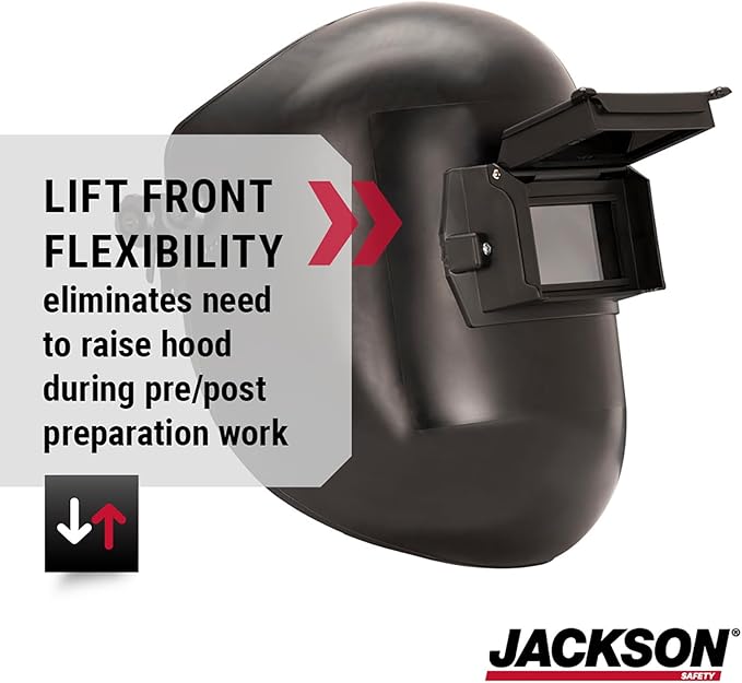 Jackson Safety PL 280 Pipeline Welding Hood - Flip Front Welding Helmet - Shade 10, ANSI Z87.1 (Multiple Headgear Styles and Colors)