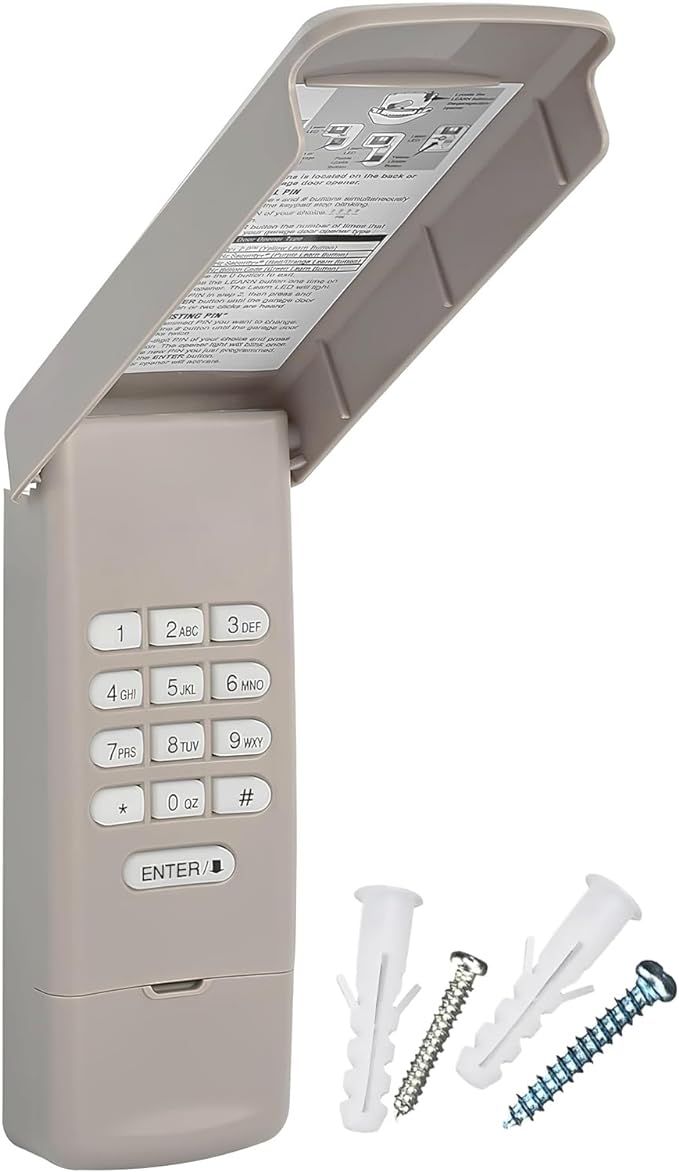 Garage Door Opener Keypad Compatible with Chamberlain LiftMaster Craftsman Garage Door Openers, Replaces 877MAX 878MAX G940EV-P2 66LM 377LM 977LM 877LM, Wireless Keyless Entry Outside Keypad Universal