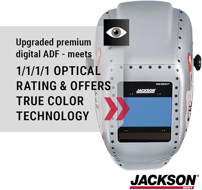Jackson Safety HLX 100 Welding Hood - Ultra Lightweight Auto Darkening Welding Helmet with Insight Digital Variable ADF - ANSI Z87.1