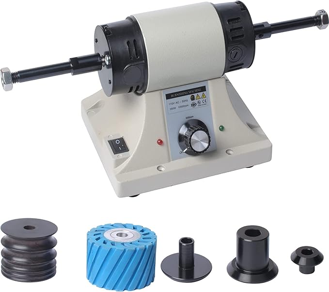 Leather Polishing Burnishing Machine, Leather Edge Grinding Kit Adjustable Rosewood Grinding Head Sander Buffing Motor for All Vegetable Tanned Leather 8000rpm 110V