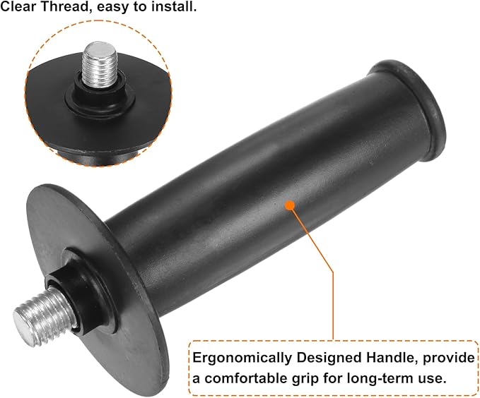 HARFINGTON 4pcs Angle Grinder Side Handle 14mm Thread 141mm Length Plastic Angle Grinder Handle Replacement Auxiliary Sander Handle Tool