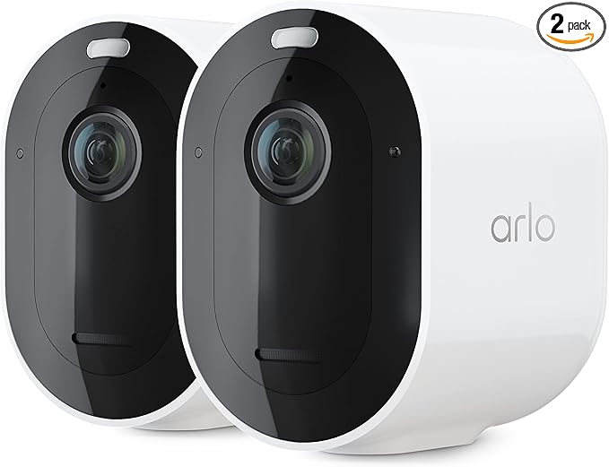 Arlo Pro 5S 2K Spotlight Camera - 2 Pack - Security Cameras Wireless Outdoor, Dual Band Wi-Fi, Color Night Vision, 2-Way Audio, Home Security Cameras, Home Improvement, White – VMC4260P