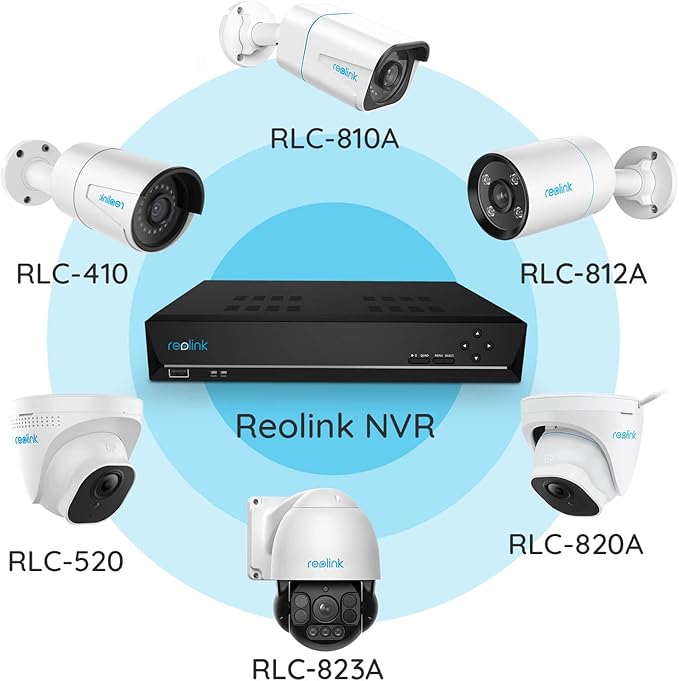 REOLINK 4K 16 Channel Network Video Recorder for Security Camera System, Only Work with 4K/5MP/4MP HD Reolink IP Cameras PoE NVR, 24/7 Recording to Pre-Installed 4TB Hard Drive, RLN16-410-4TB