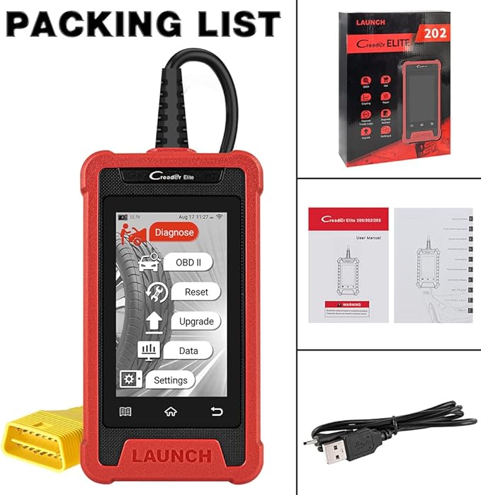 LAUNCH Elite ABS Bleeding Scan Tool,Engine Transmission ABS SRS OBD2 Scanner Diagnostic Tool,Throttle Reset Code Reader,Lifetime Online Update,4'' Touch Screen,AUTO VIN,Battery Test,Live Data Graph