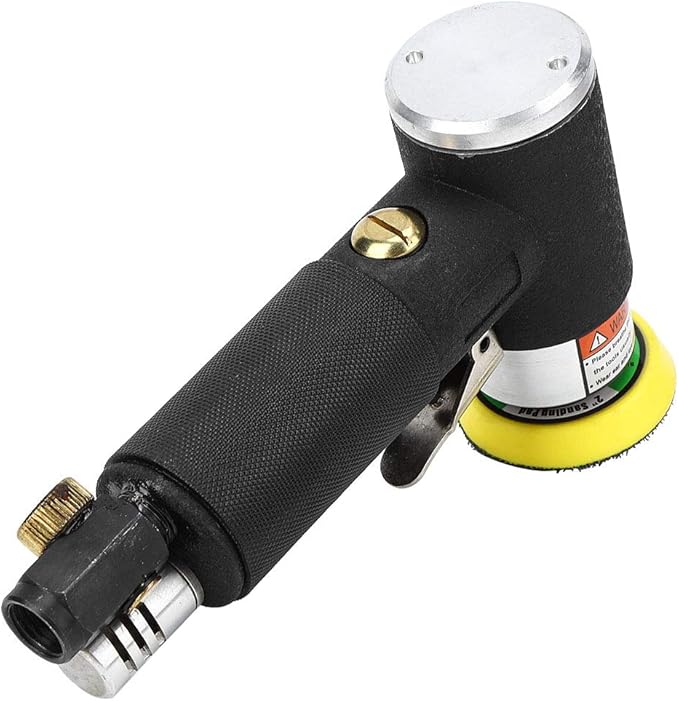 Air Sander, Detail Sander, Mini Air Angle Sander 90° Pneumatic Polishing Grinding Machine with 2inch 3inch Sanding Pad Air Grinder Pneumatic Sander for Hardware Furniture Automobiles