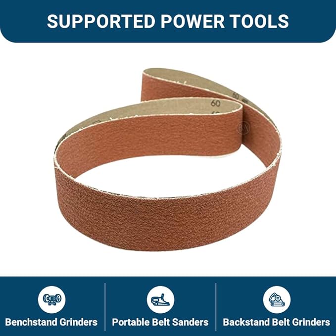 Benchmark Abrasives 2" x 36" Ceramic Sharpening Sanding Belts for Grinding Deburring Polishing Rust Removal on Metal, Stainless Steel, and Carbon Steel, Use with Belt Disc Sander (6 Pack) - 40 Grit