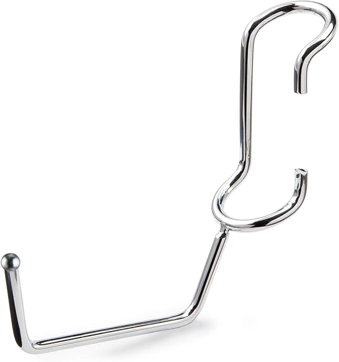 Pole Hooks 5-Pack | Utility Hanger Chrome | Best Solution for Garage Shelving Storage Organization | Use with Metal or Wire Shelves and Racks | Heavy Duty, Easy Installation