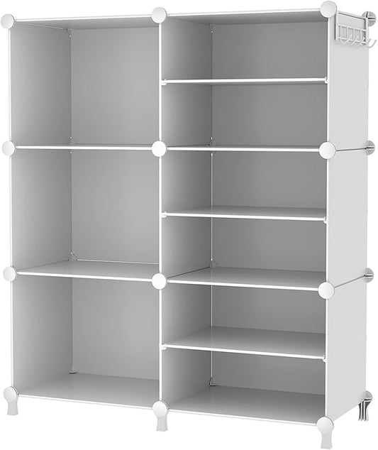 AWTATOS Closet Organizer 6 Cube Storage Shelves Portable Closet Clothes Organizers and Storage Stackable Cubby Shelving for Closet Bedroom Living Room Office White