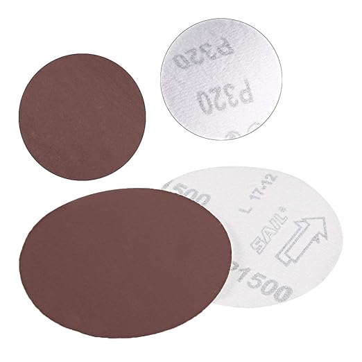 uxcell 25Pcs 4 Inch Hook and Loop Sanding Disc 1500 Grits Flocking Sandpaper for Random Orbit Sander Brown